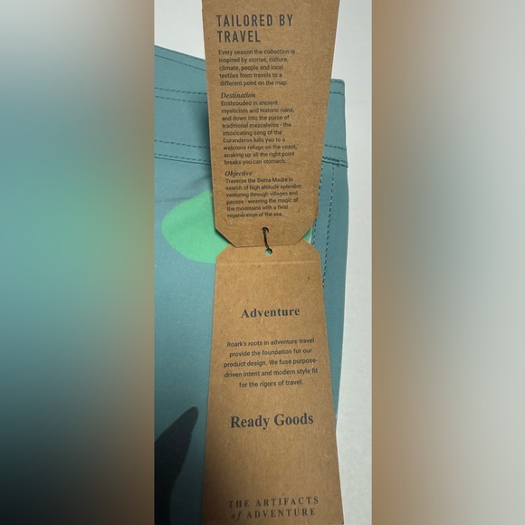 NWT Roark Hemp Blend 18” Men's Graphic Swim Board Shorts - Teal and Yellow 32 - Picture 12 of 15